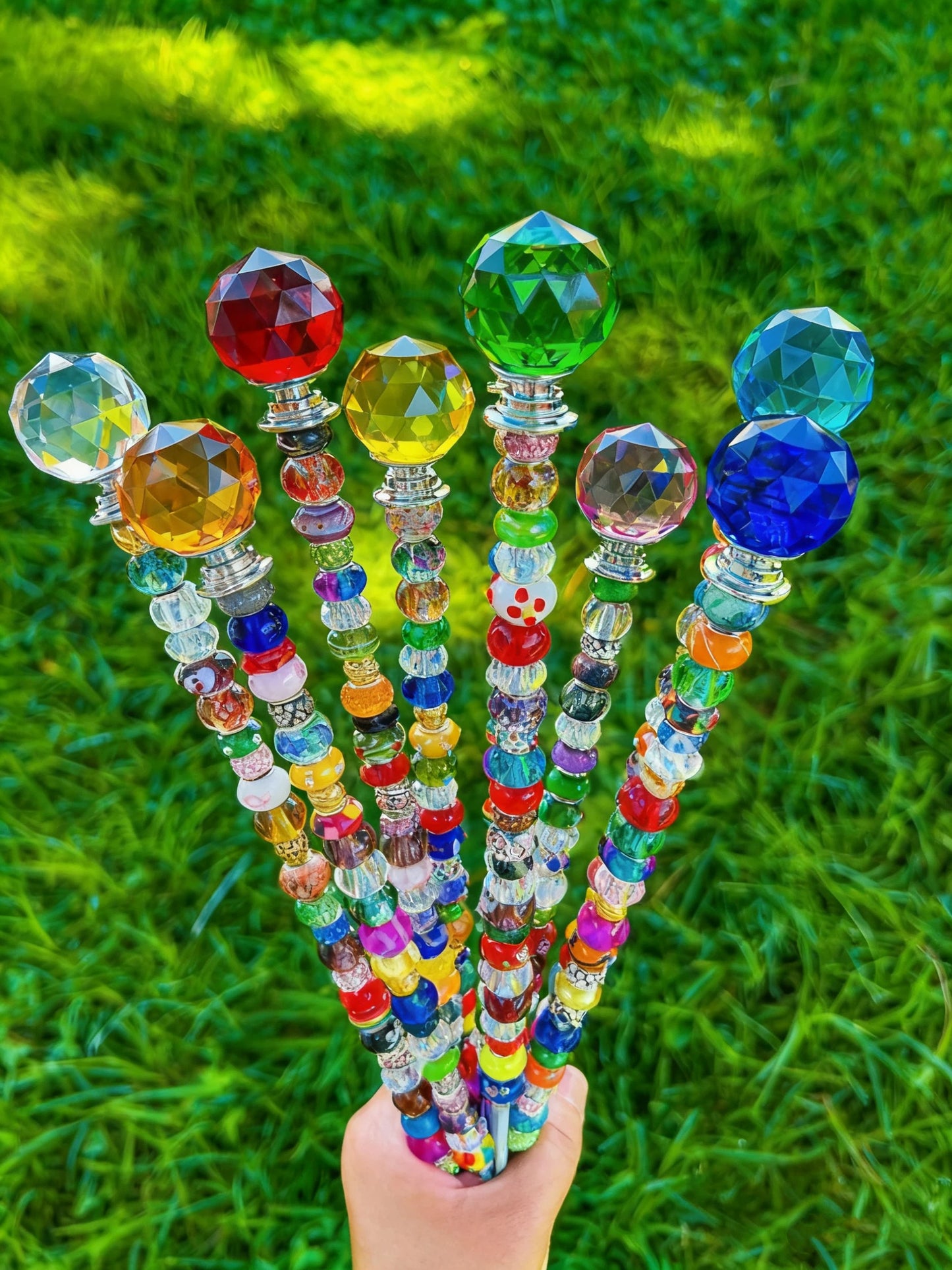 14 inch jeweled garden stake