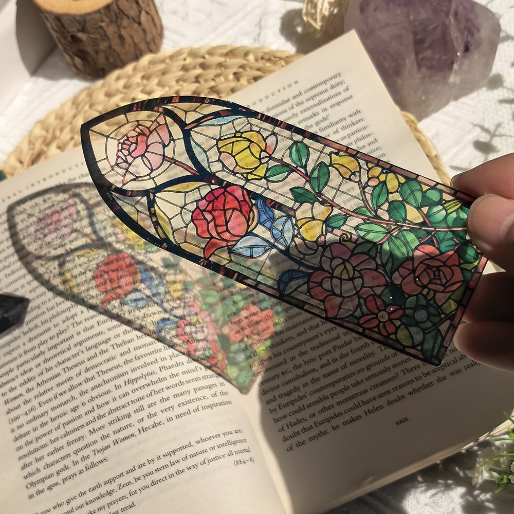 A Spiritual Gift from Nature - Plant Life Translucent Bookmark,Elevate Your Reading Experience with Stained Glass Bookmarks