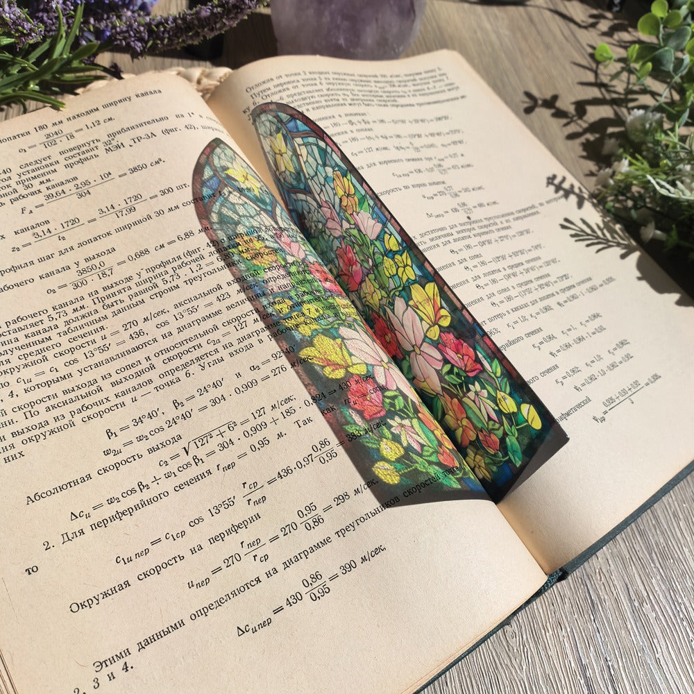 A Spiritual Gift from Nature - Plant Life Translucent Bookmark,Elevate Your Reading Experience with Stained Glass Bookmarks