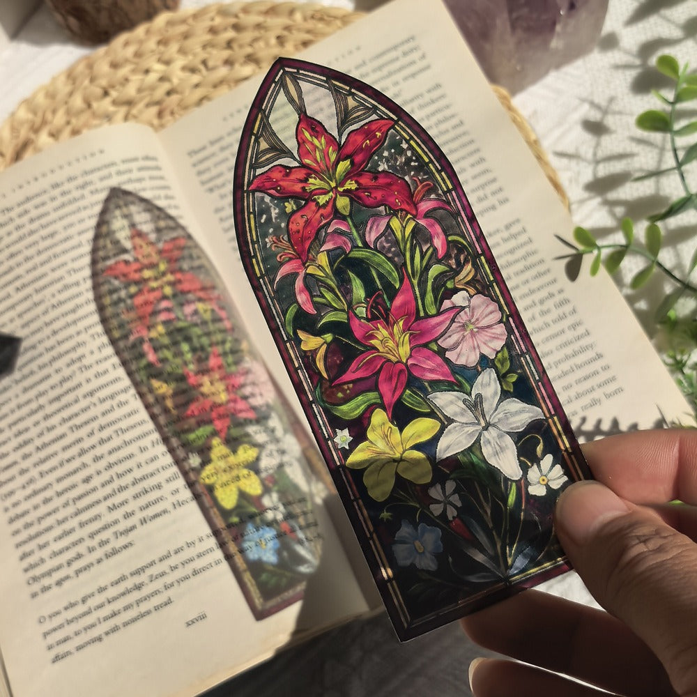 A Spiritual Gift from Nature - Plant Life Translucent Bookmark,Elevate Your Reading Experience with Stained Glass Bookmarks