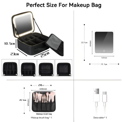 LED-Lit Makeup Bag with Spacious Storage