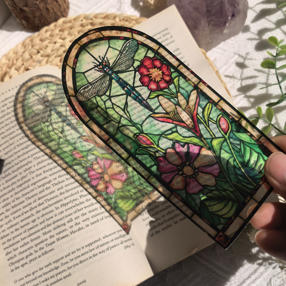 A Spiritual Gift from Nature - Plant Life Translucent Bookmark,Elevate Your Reading Experience with Stained Glass Bookmarks