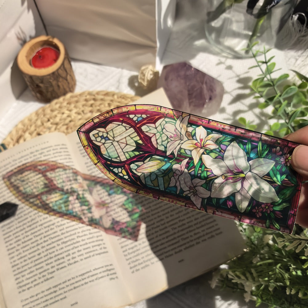 A Spiritual Gift from Nature - Plant Life Translucent Bookmark,Elevate Your Reading Experience with Stained Glass Bookmarks
