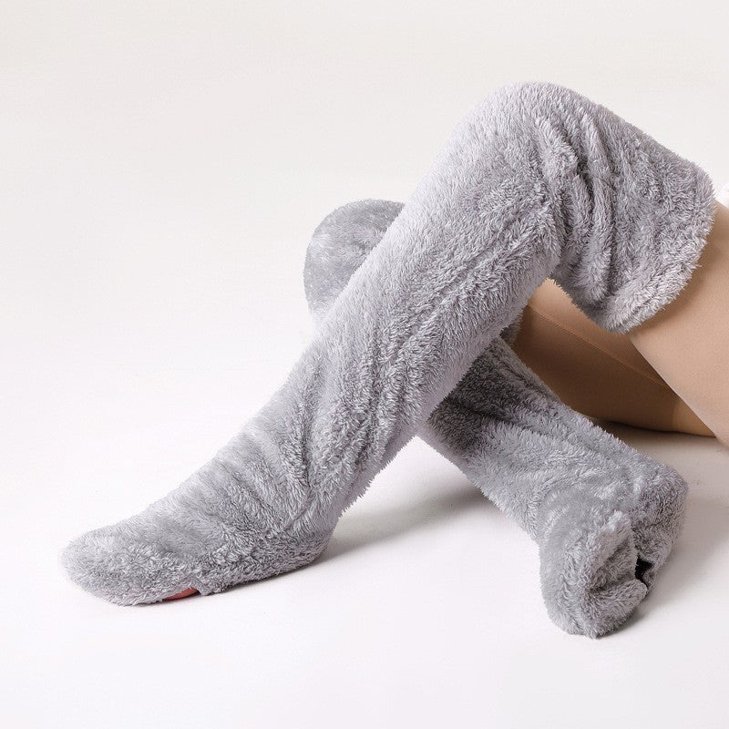 Pure wool home thermal over-the-knee socks