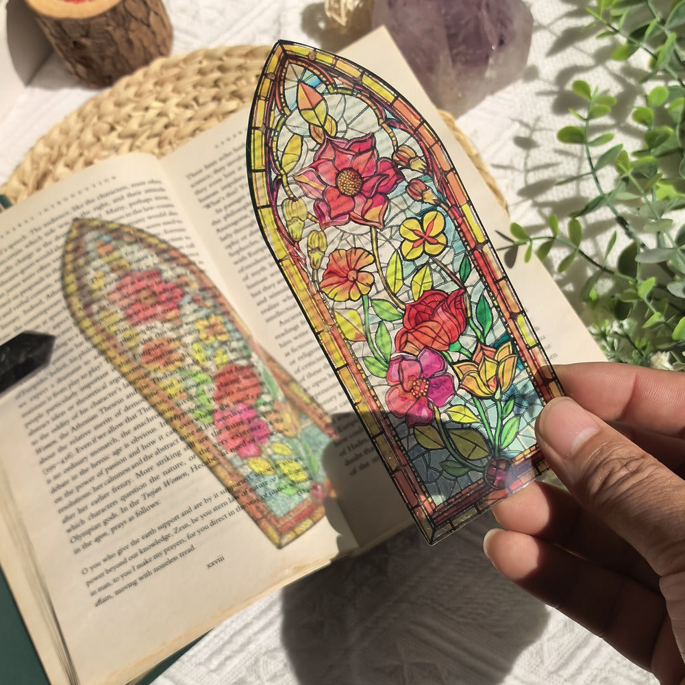 A Spiritual Gift from Nature - Plant Life Translucent Bookmark,Elevate Your Reading Experience with Stained Glass Bookmarks