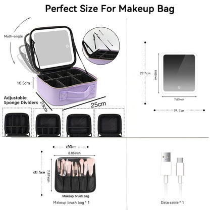LED-Lit Makeup Bag with Spacious Storage