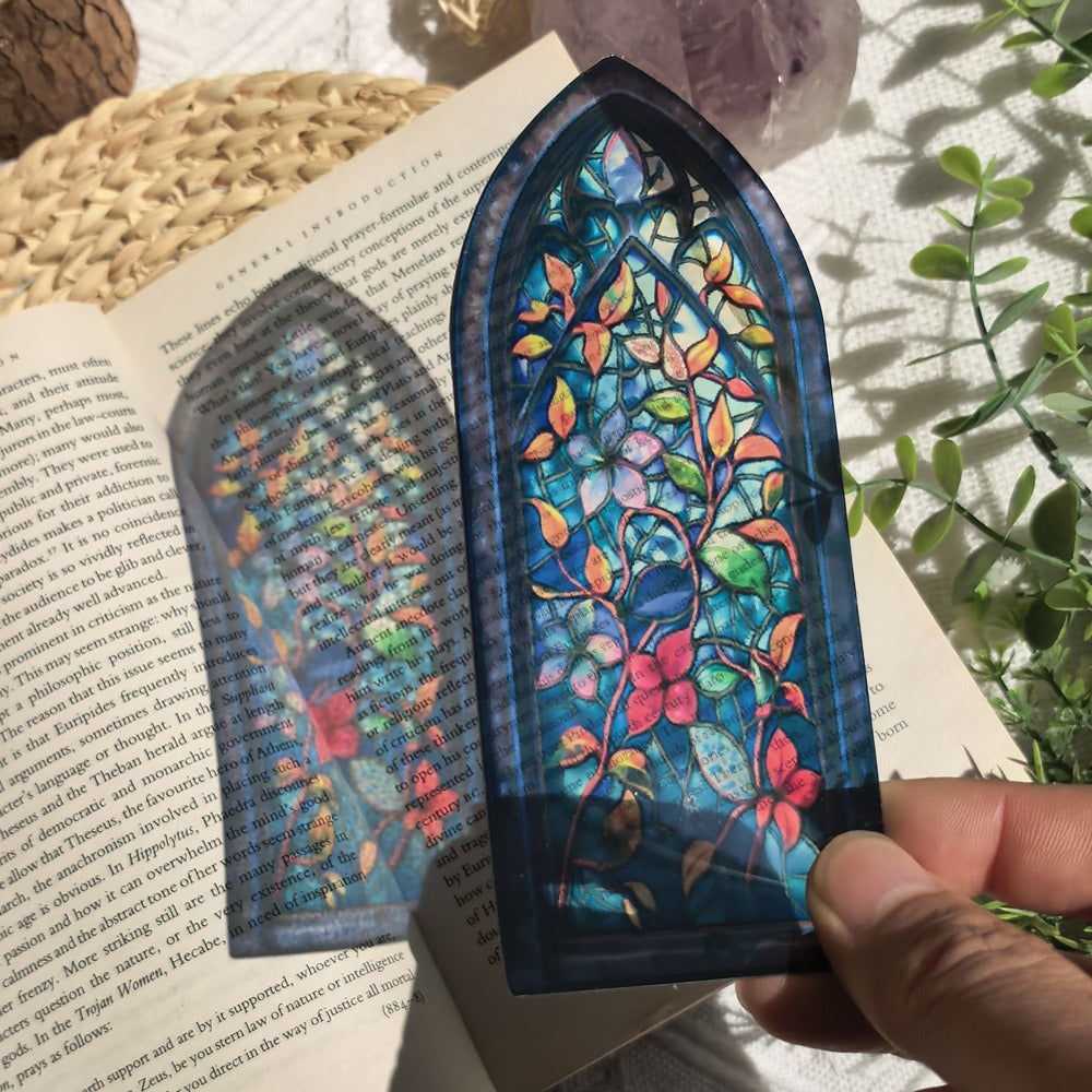 A Spiritual Gift from Nature - Plant Life Translucent Bookmark,Elevate Your Reading Experience with Stained Glass Bookmarks