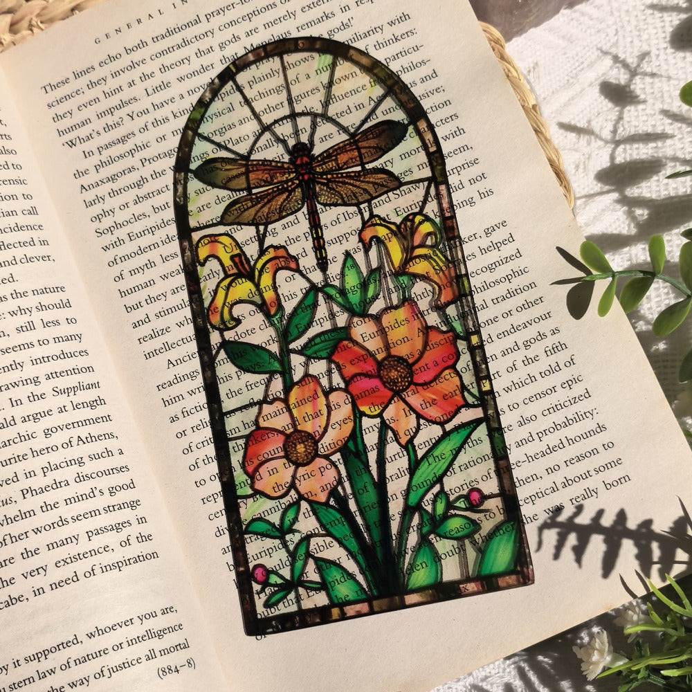 A Spiritual Gift from Nature - Plant Life Translucent Bookmark,Elevate Your Reading Experience with Stained Glass Bookmarks
