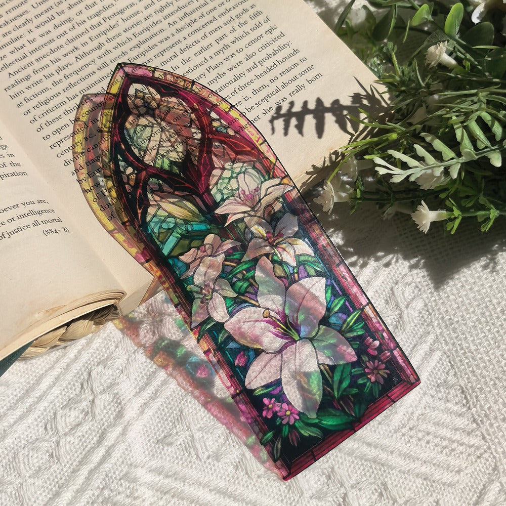 A Spiritual Gift from Nature - Plant Life Translucent Bookmark,Elevate Your Reading Experience with Stained Glass Bookmarks