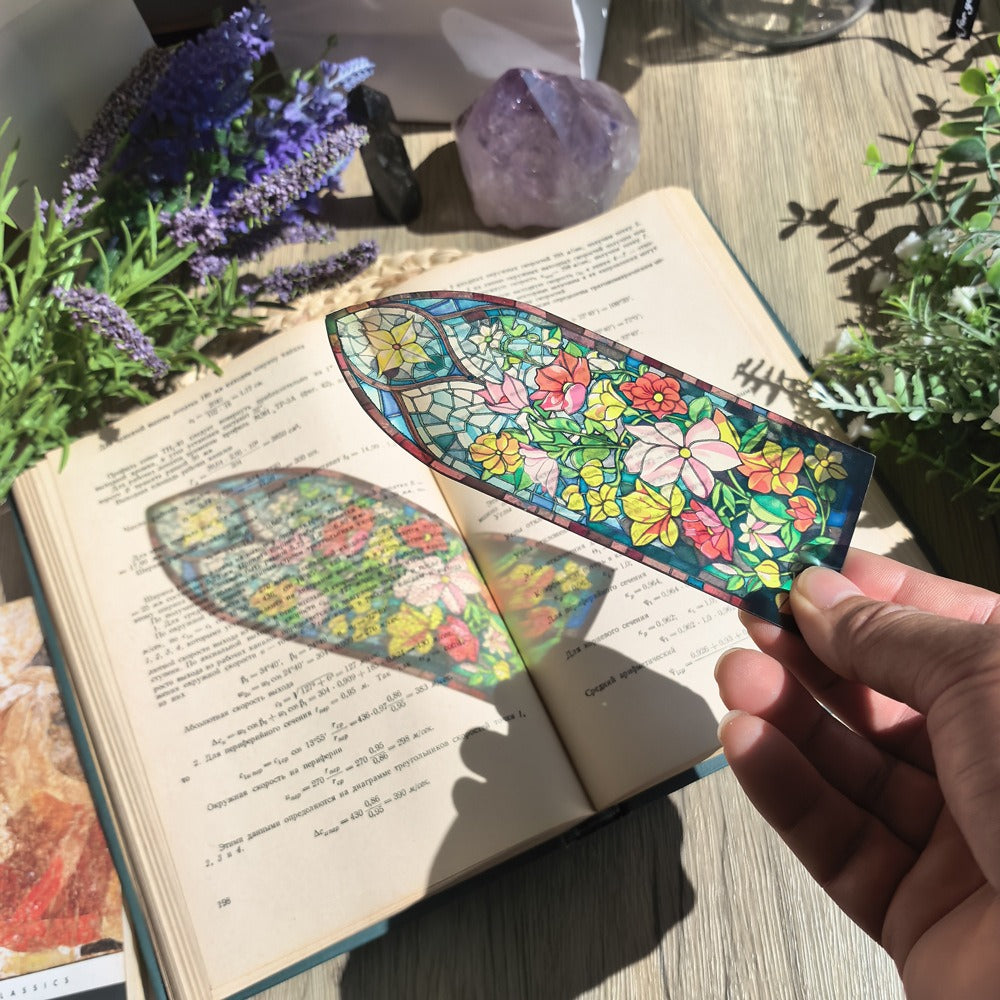 A Spiritual Gift from Nature - Plant Life Translucent Bookmark,Elevate Your Reading Experience with Stained Glass Bookmarks