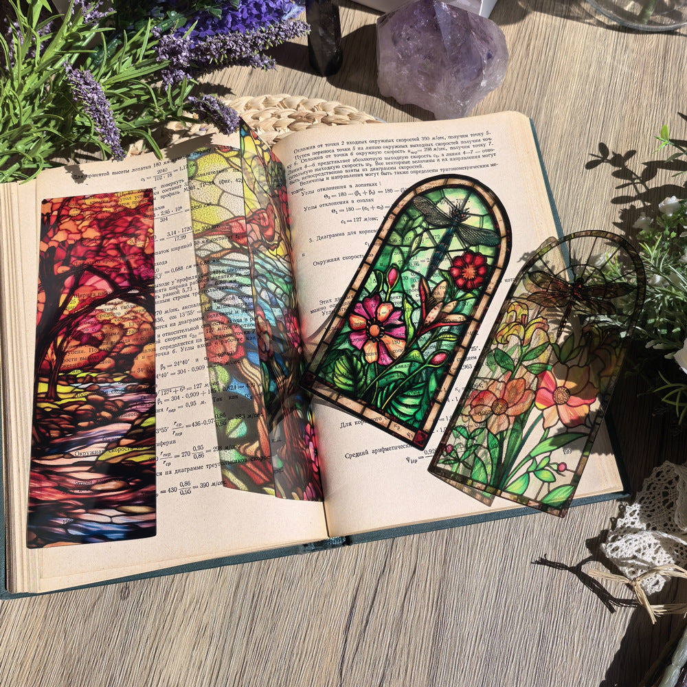 A Spiritual Gift from Nature - Plant Life Translucent Bookmark,Elevate Your Reading Experience with Stained Glass Bookmarks