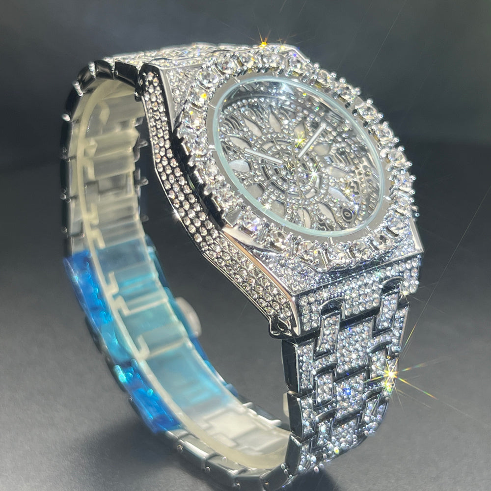 Blinged-Out Luxury Chronograph Watch