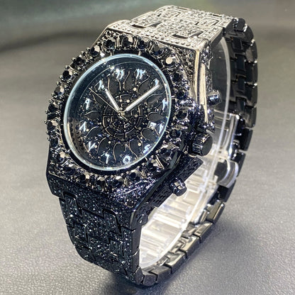 Blinged-Out Luxury Chronograph Watch