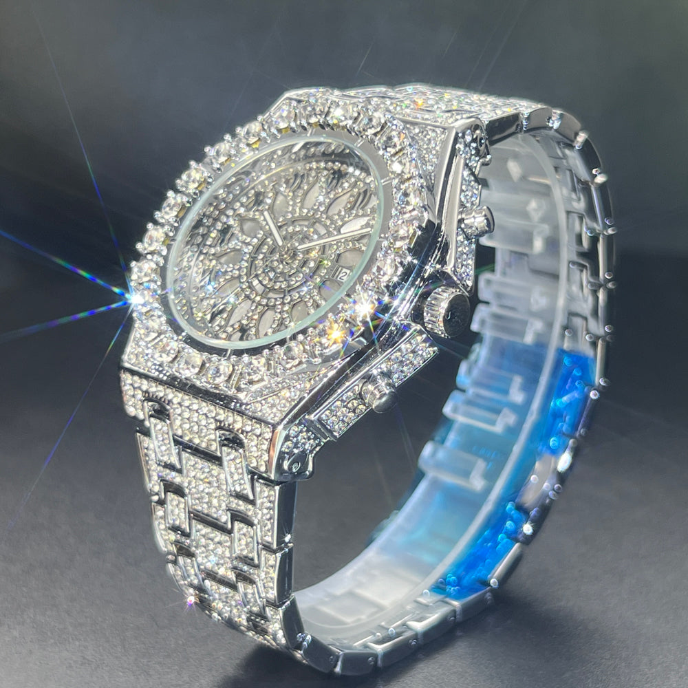 Blinged-Out Luxury Chronograph Watch