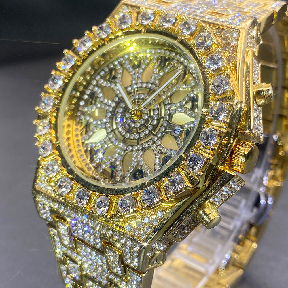 Blinged-Out Luxury Chronograph Watch