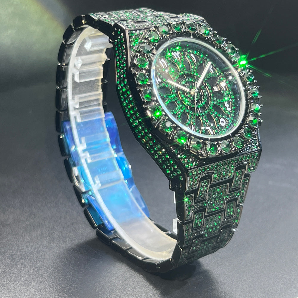 Blinged-Out Luxury Chronograph Watch