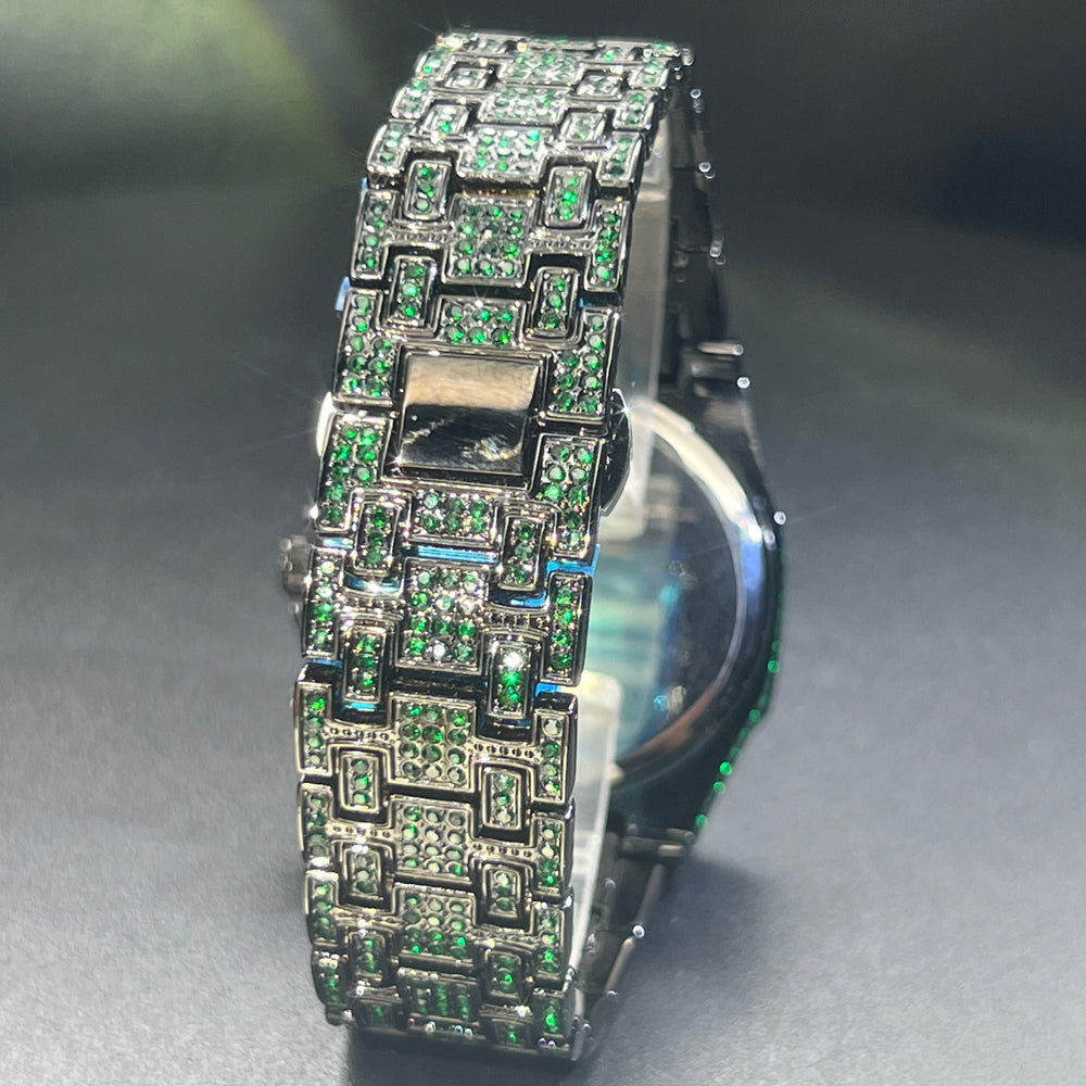 Blinged-Out Luxury Chronograph Watch