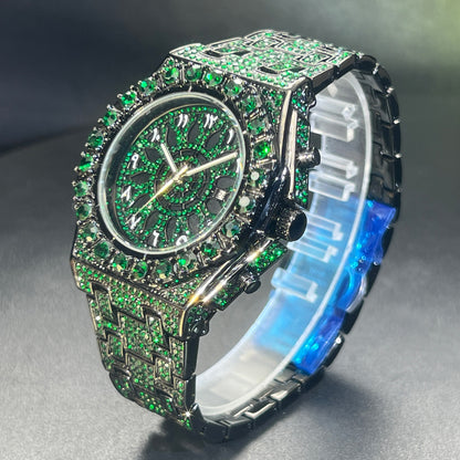 Blinged-Out Luxury Chronograph Watch