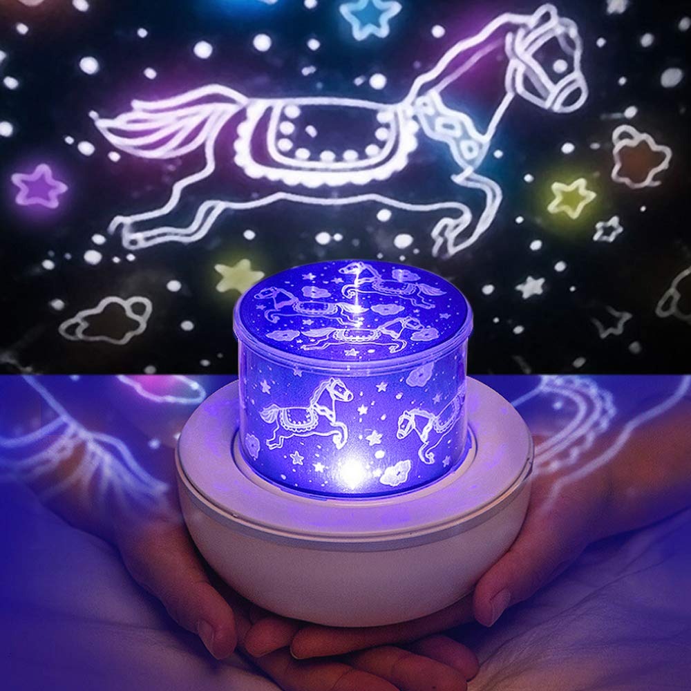 Projection Lamp 12 Pattern Rotating Options Rechargeable Romantic Dream Projection Easy Operation Night Light