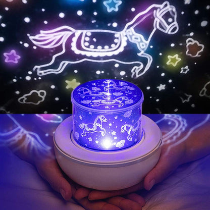 Projection Lamp 12 Pattern Rotating Options Rechargeable Romantic Dream Projection Easy Operation Night Light