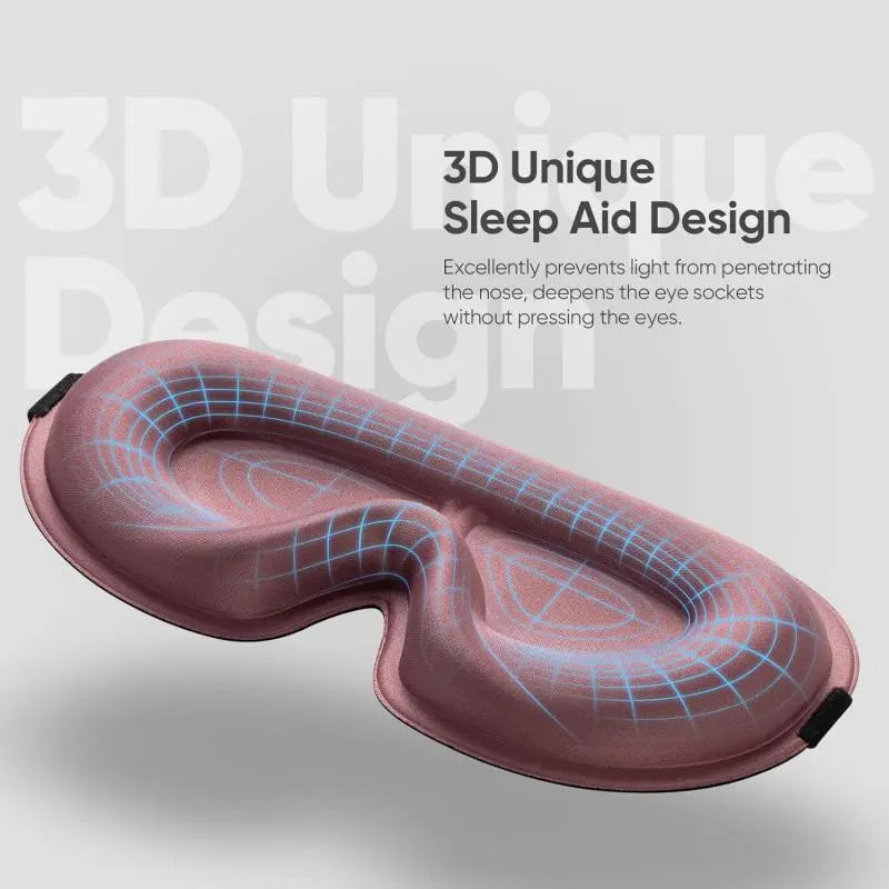 3D Deep Contoured Eye Cover for Sleeping, Adjustable Sleep Mask with Nose Pad Design, Blackout Sleep Mask, Eye Cover Mask for Sleeping, Yoga, Traveling