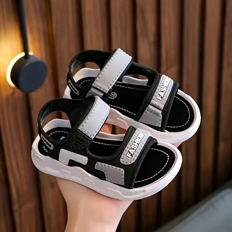 Boys' Sandals - Soft Sole, Closure, Lightweight PVC Upper & Black Rubber Sole, Casual Beach Shoes Youngsters