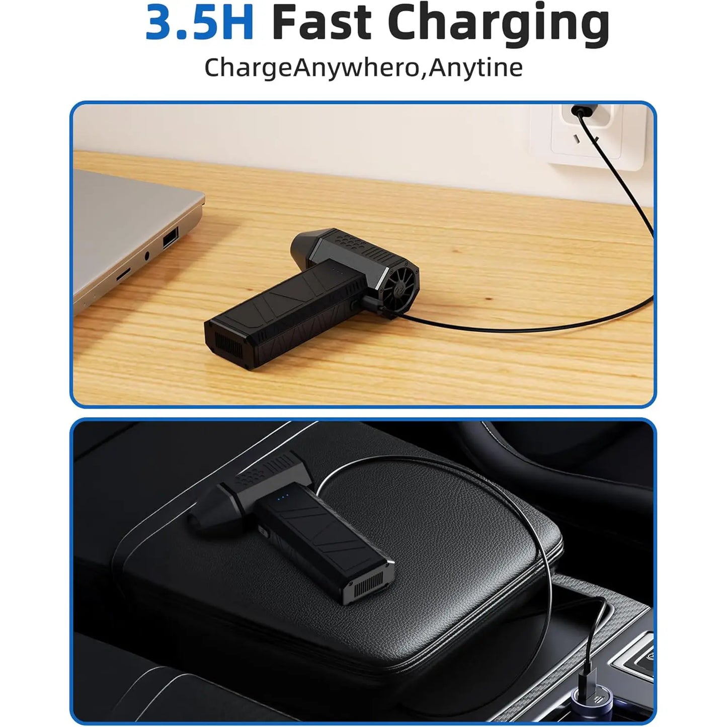 Electric Compressed Air Duster, Electric Air Duster Super Power 110000RPM, 3-Gear Adjustable Mini Duster Blower with Fast Charging, Cordless Air Blower for Computer, Keyboard, Car Cleaning, Houses, Outdoor, Christmas Gift, Gift for Women and Men