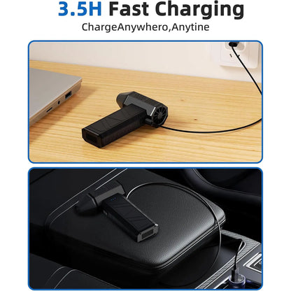 Electric Compressed Air Duster, Electric Air Duster Super Power 110000RPM, 3-Gear Adjustable Mini Duster Blower with Fast Charging, Cordless Air Blower for Computer, Keyboard, Car Cleaning, Houses, Outdoor, Christmas Gift, Gift for Women and Men