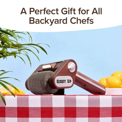 Horsepower Giddy Up Bristle-Free Electric Grill Brush Cordless Stainless Steel Grill Brush with 350 RPM Power for Safe BBQ Cleaning