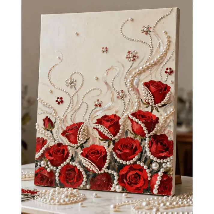 Royal Luxury DIY Pearl Relief Art Kit - Craft Your Own Gemstone Masterpiece