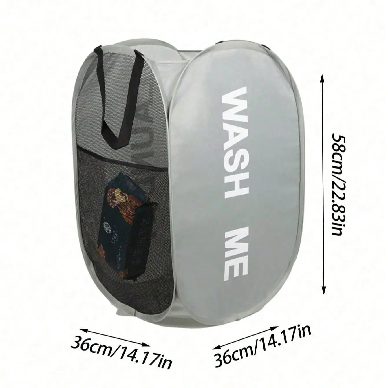 Foldable Laundry Basket with Handle, Home Storage Bin for Dirty Clothes, Durable Organizer for Bathroom & Closet Use, Collapsible Laundry Hamper