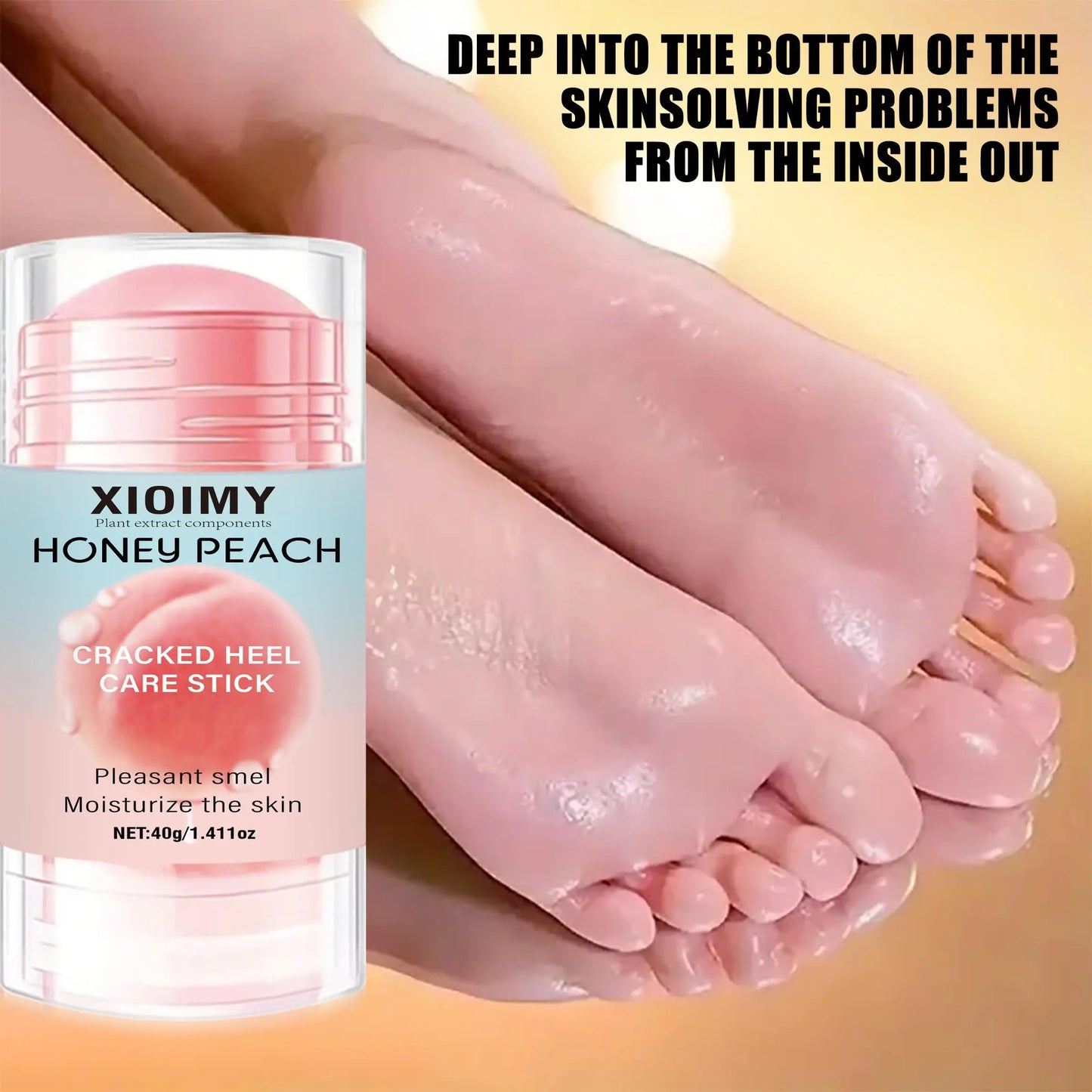 40g Peach Extract Foot Care Stick, Honey Peach Foot Dead Skin Remover Deep Moisturizing Foot Skin Care Stick, Moisture Foot Skin Care Product, Beauty Products, Foot Moisturizer, Hydrating Soothing Leg Cream, Exfoliating Foot, Intensive Foot Care