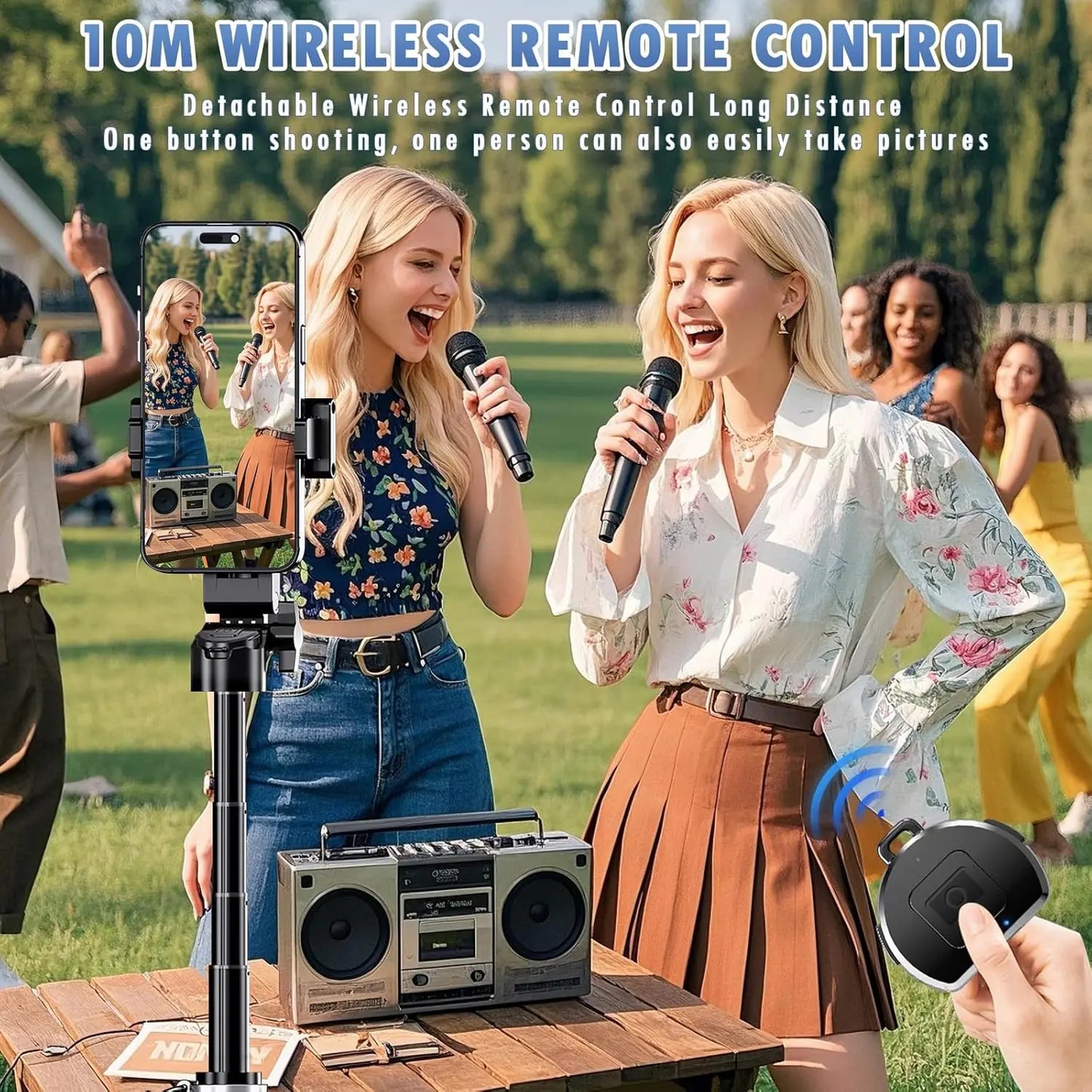 2026 New 4-in-1 Multifunctional mini Selfie Stick with 360° Rotation Compact Stylish Wireless Bluetooth Control Phone Holder for Selfies Video Recording Vlogging  - Stabilizer Camera,Maxinum extend to 16 inches ,Valentine's Day gift