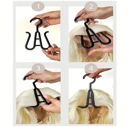 3pcs Wig Storage Bag with Hook and Zipper, Transparent Dustproof Wig Storage Bag and Hanger, Hair Extension Holder Wig Bag, Wigs Accessories for Salon & Home Use