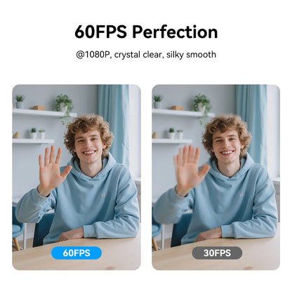 EMEET C60E 4K Webcam Streaming Camera for PC Laptop, Not for PS5, Gaming Accessories for Switch 2 Camera, 1080p@60fps, Fast AutoFocus, Fill Light, Plug & Play with Privacy Cover, Game Changer, Webcam 4K for Streaming Living