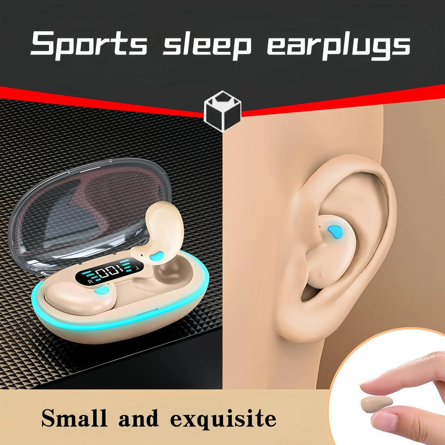 Wireless Headphones, Invisible Bluetooth-Compatible Sleeping Earbuds with Noise-Cancelling and Noise-Isolating Design, Comfortable Electronic Headset, Great Back-to-School Gift for Friends