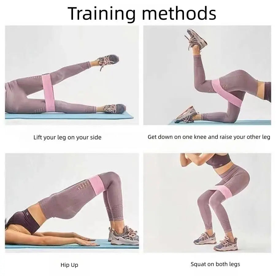 Elastic Squat Resistance Band Butt Lift Fitness Pull Rope Yoga Stretch Training Set, Advanced Gym Resistance Bands for Workout, Leg Exercises, Strength Training