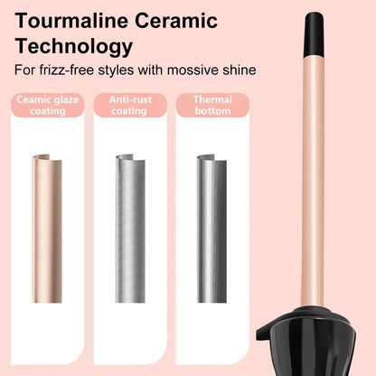 Hatteker 3/8 Inch Hair Curling Iron,9mm Tiny Curling Wand for Home & Salon Use,Portable Hair Styling Tool for Women & Girls,for Short & Long Hair