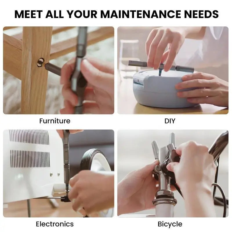 SEESE 24 in 1 DlY Screwdriver Set,1 Set SwitchableScrewdriver Shape Magnetic Screwdriver Set,Compact and Portable Ratchet Screw0driver SetHome Repair Tool Box