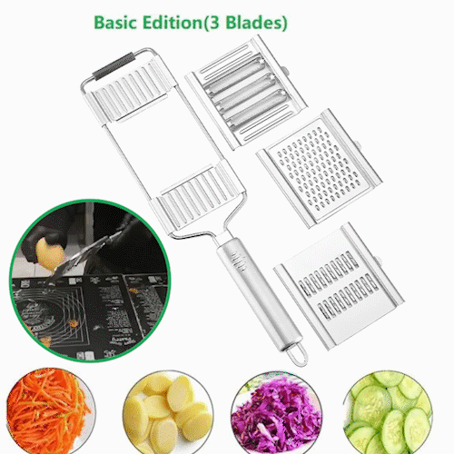 ⚡️8 TIMES THE SPEED, making your cooking easier - ultra-high composite steel three-in-one multi-blade vegetable cutterc