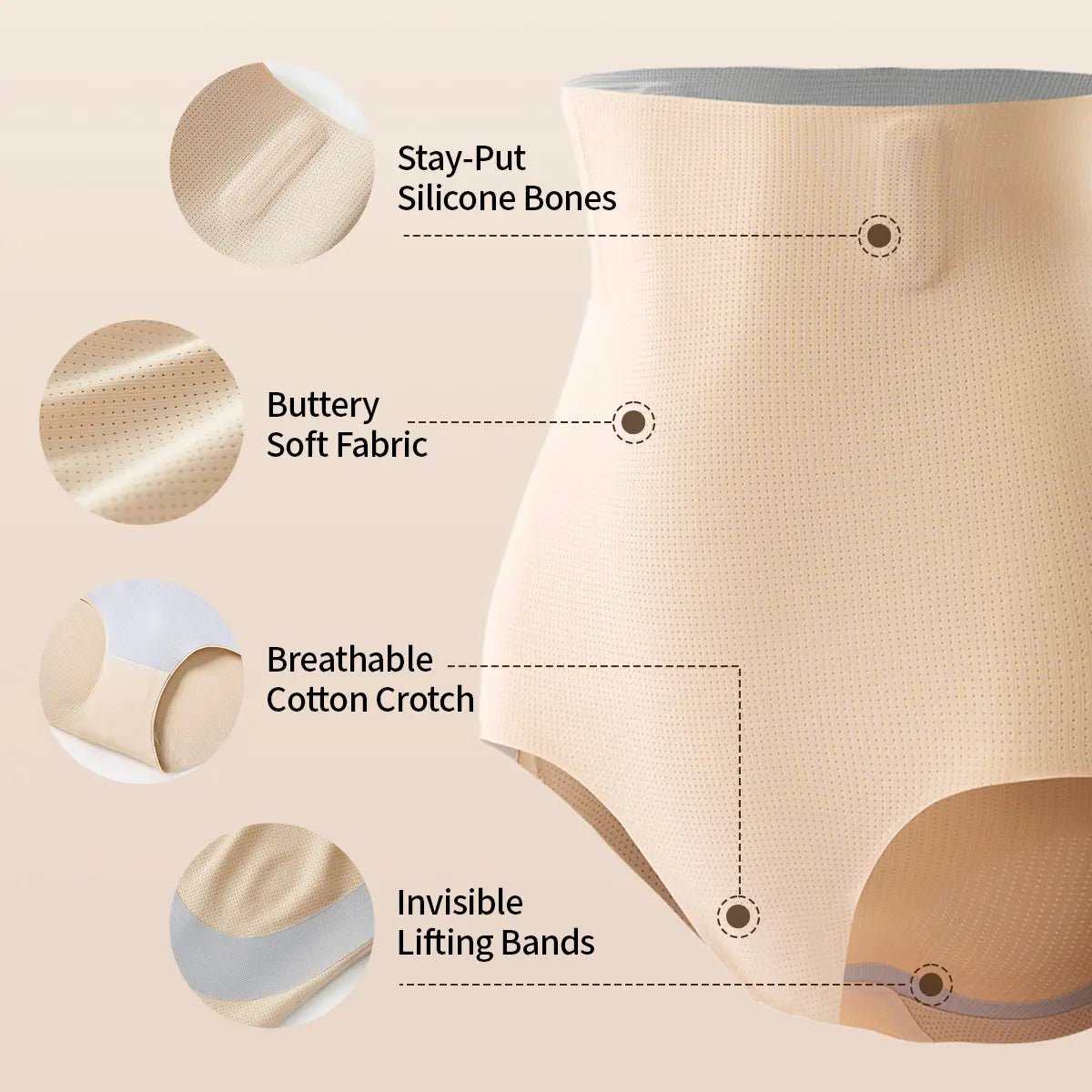 LUCKMEEY Tummy Control Shapewear Shorts for Women High Waist Body Shaper Seamless Design with Built-in Gusset Machine Washable Faja Body Shaper Springtok Outdoorfun Fabric Basic Minimalist Skin Christmas gifts