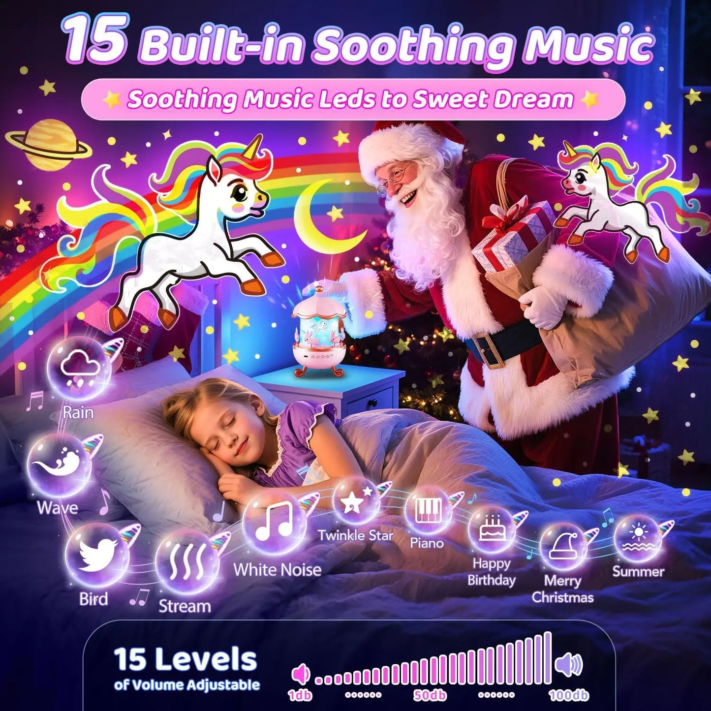 Onefire Kids Night Light Grandparents Gifts  Grandkids 15Films&15 White Noises Remote Cartoon Star Projector Sensory Lamp Princess Room Decor Toddler Sound Machine Autistic Children Baby Unicorn Dinosaur Egg Toys Birthday Ages1-10 Granddaughter Grandson