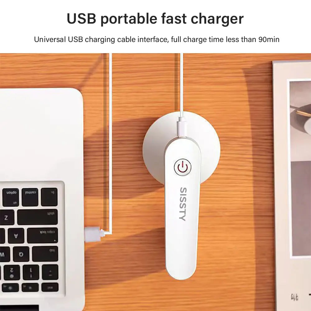 Rechargeable Fabric Shaver with 2 Replaceable Stainless Steel 6-Leaf Blades(1 Free Extra Included) | Lint Remover with 3-Speed Settings  - Efficient Sweater and Lint Shaver for Clothes, Removing Fuzz, Lint Balls, Pills, and Hairballs.Christmas Gift.