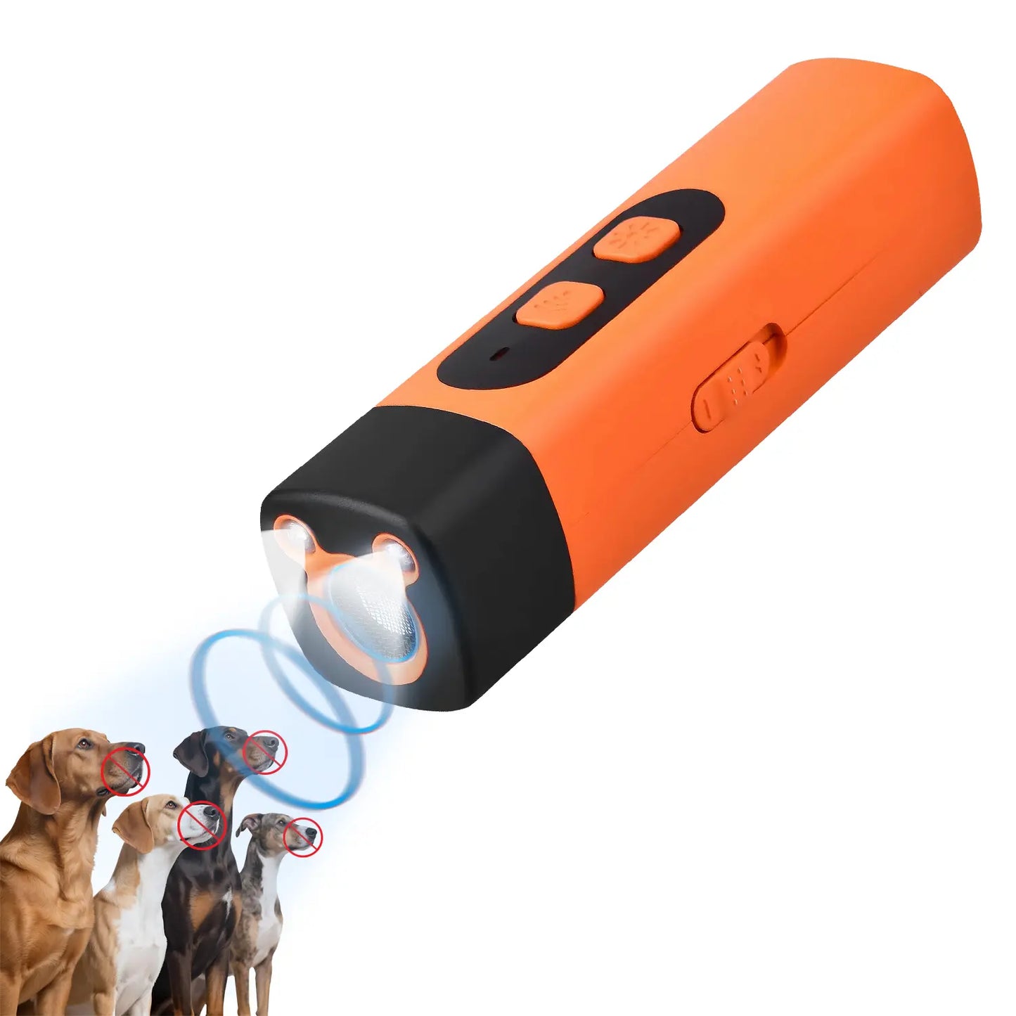 【Fast Shipping】Professional Sonic Emitters Dog Training Tool Dog Bark Deterrent Device with LED Flashlight, 30ft Range Anti Bark Barking Dog Silencer,Rechargeable Portable dog barking stopper