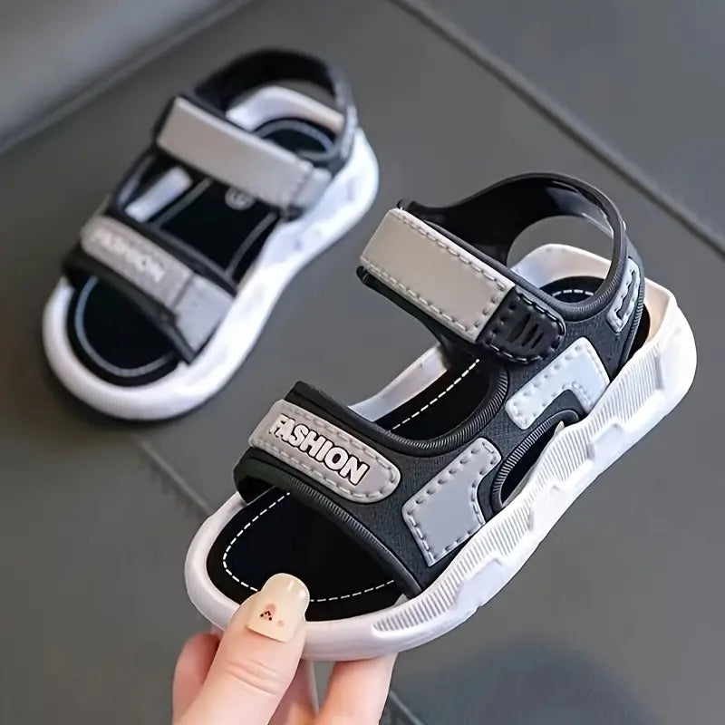 Boys' Sandals - Soft Sole, Closure, Lightweight PVC Upper & Black Rubber Sole, Casual Beach Shoes Youngsters