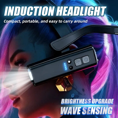 Ear Worn Headlamp, Motion-Sensor LED Headlight – Lightweight & Adjustable for Work, Camping, Running High Lumen Flashlight Multifunctional Flashlight