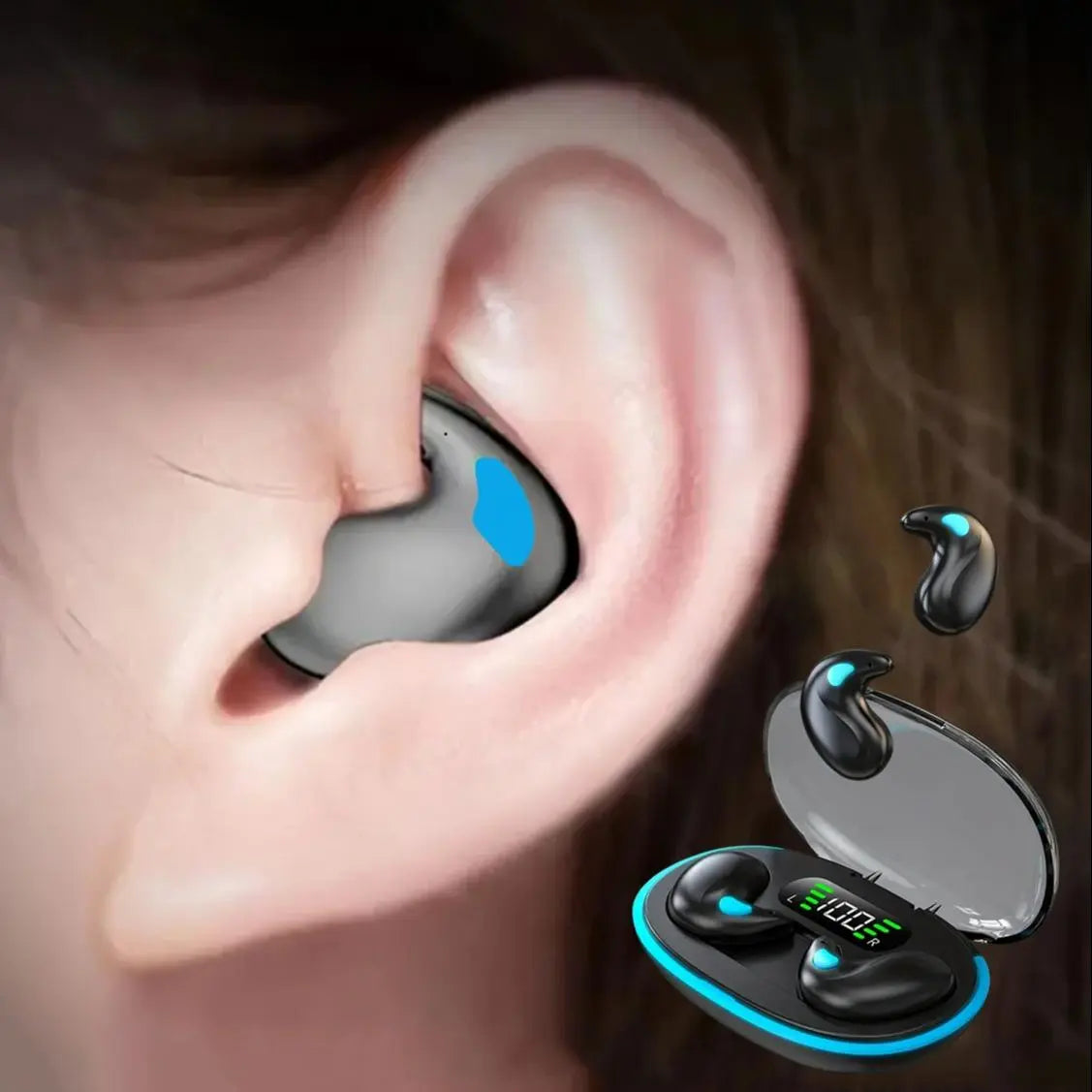Wireless Headphones, Invisible Bluetooth-Compatible Sleeping Earbuds with Noise-Cancelling and Noise-Isolating Design, Comfortable Electronic Headset, Great Back-to-School Gift for Friends