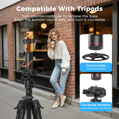 Auto Face Tracking Tripod, with Gesture Control Functon ,360° Rotation Face Body Phone Camera Mount Smart Shooting Phone Tracking Holder for Live Vlog Streaming Video, Accessories Selfie 360 Rotating Phone Stand Smartphone Vlogging Kit