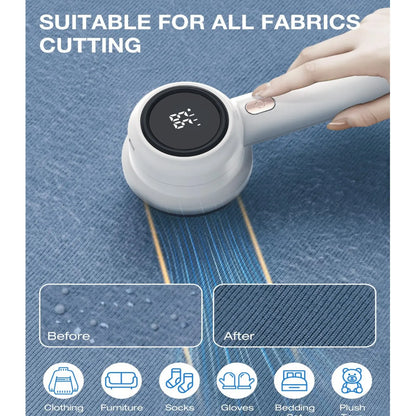 Rechargeable Fabric Shaver Electric Lint Remover with LED Display and Large Capacity Container 3, Settings Control Shaver Easy-to-Grip Handle High-End Color Matching, Efficient Sweater and Lint Shaver for Clothes
