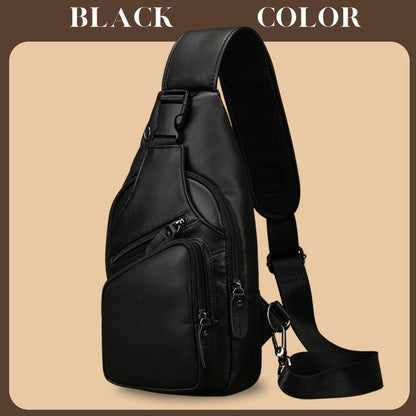 Handmade 100% Full-grain leather crossbody bag: Dark brown cowhide crossbody travel bag